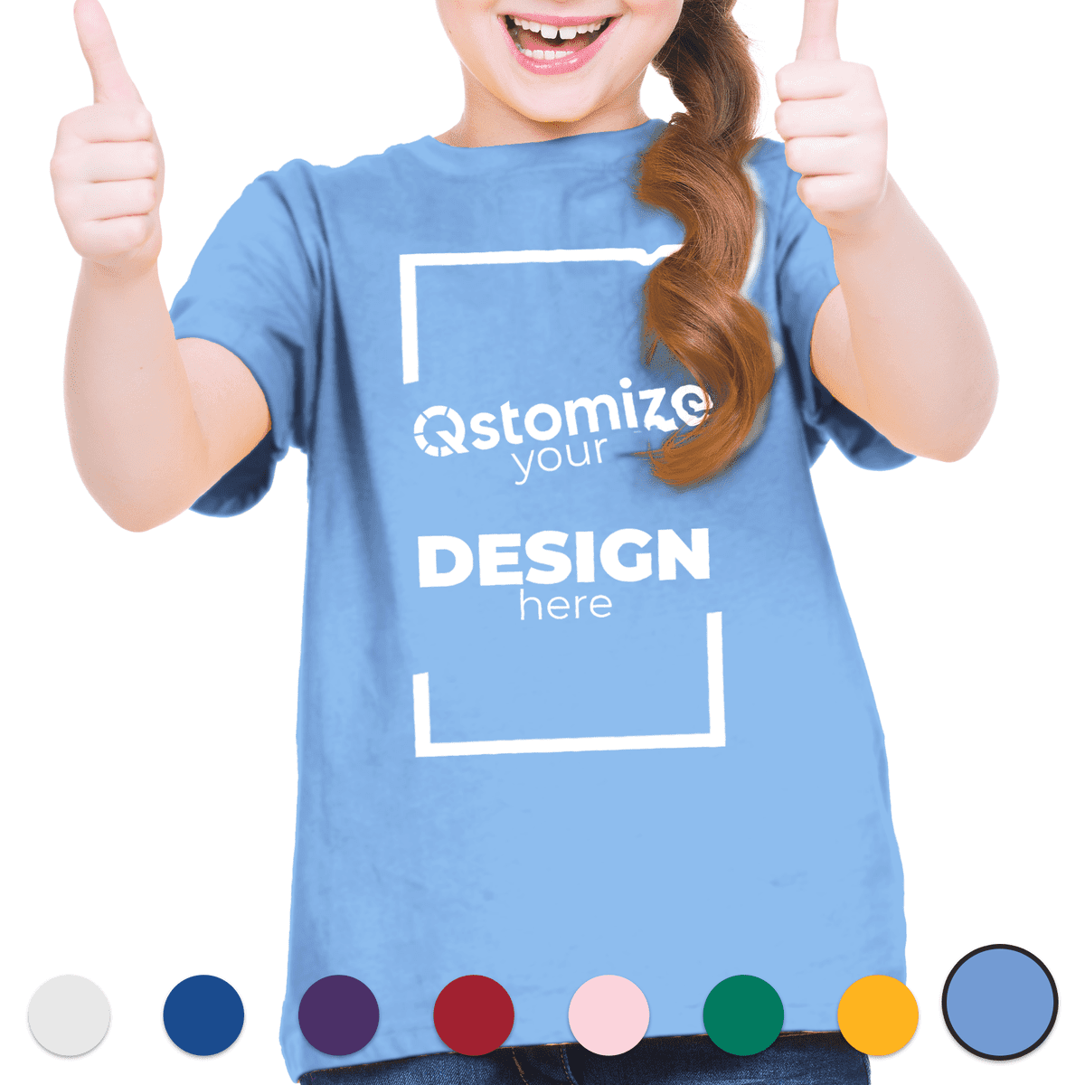 Custom Bella + Canvas - Youth Unisex Jersey Tee - 3001Y Heather Columbia Blue-Qstomize.com