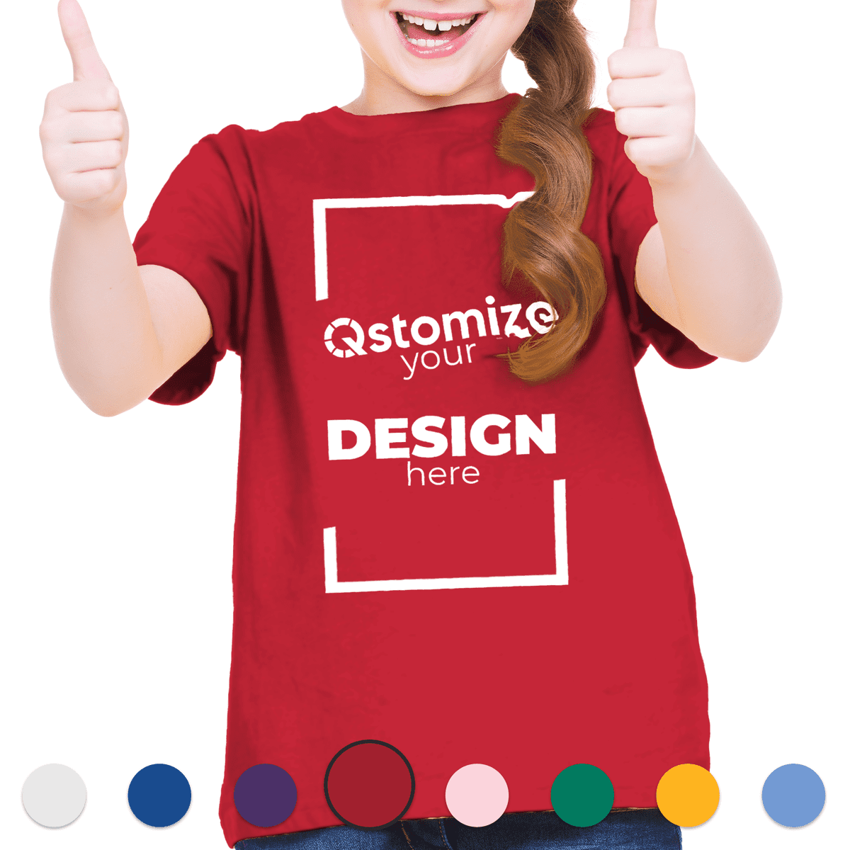 Custom Bella + Canvas - Youth Unisex Jersey Tee - 3001Y Heather Red-Qstomize.com