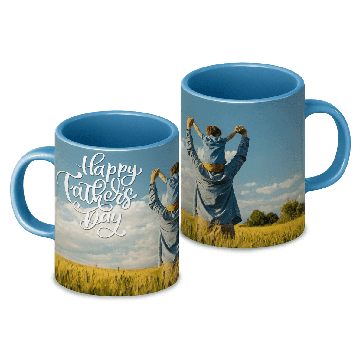 Custom Accented Coffee Mug Light Blue-Qstomize.com