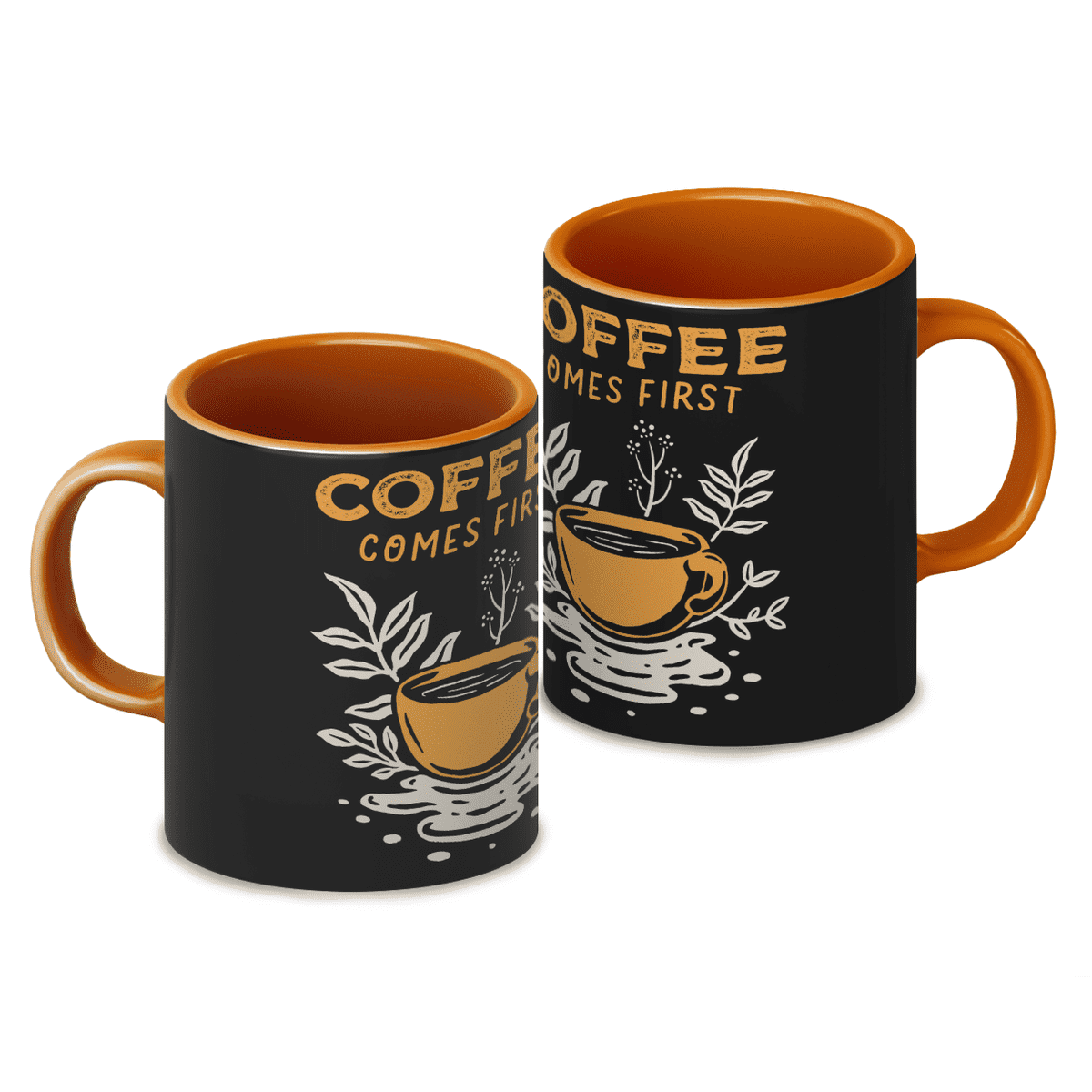 Custom Accented Coffee Mug Orange-Qstomize.com