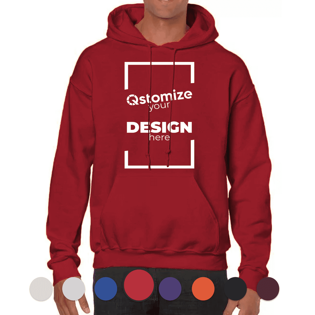 Custom Gildan - Heavy Blend™ Hooded Sweatshirt - 18500 Red-Qstomize.com