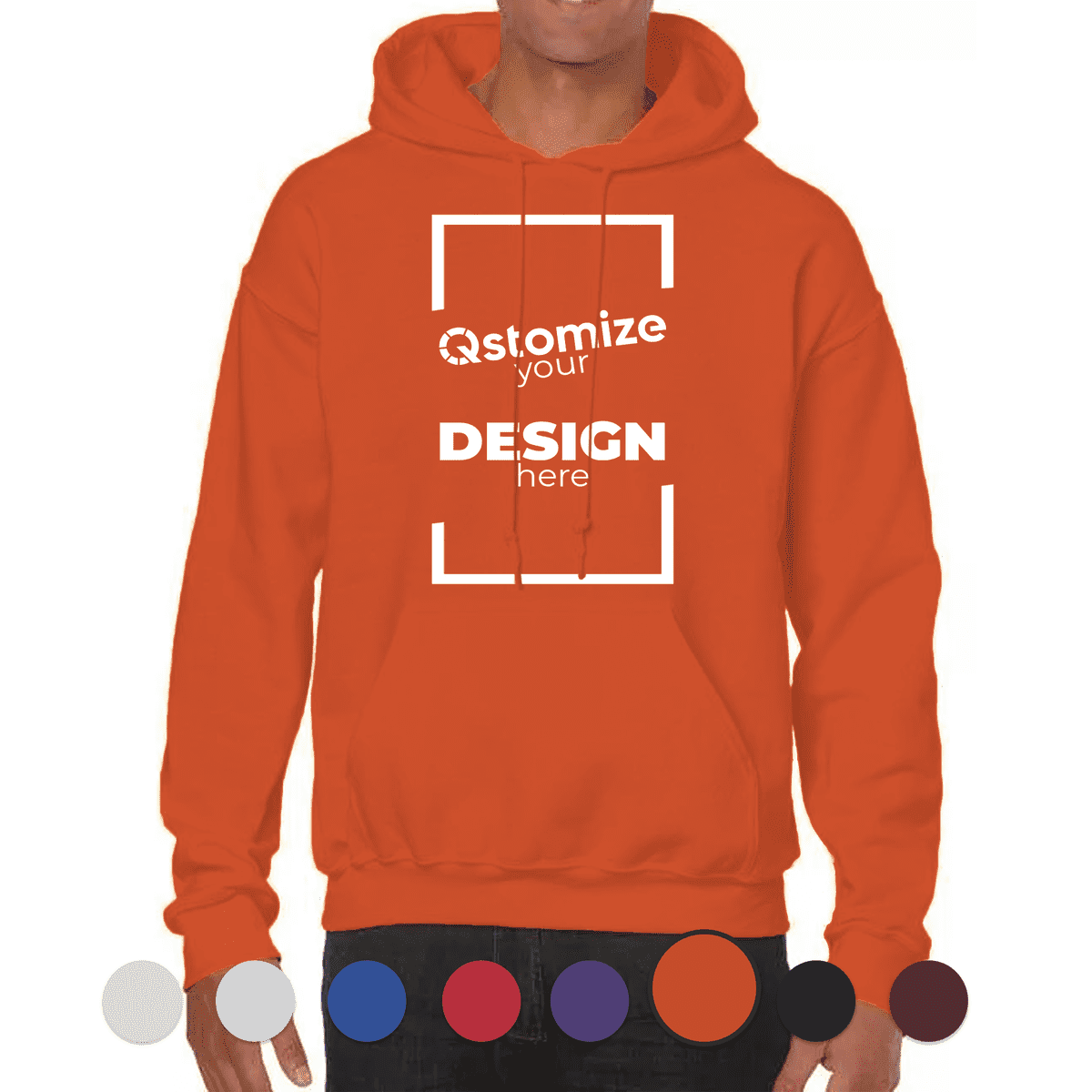 Custom Gildan - Heavy Blend™ Hooded Sweatshirt - 18500 Orange-Qstomize.com