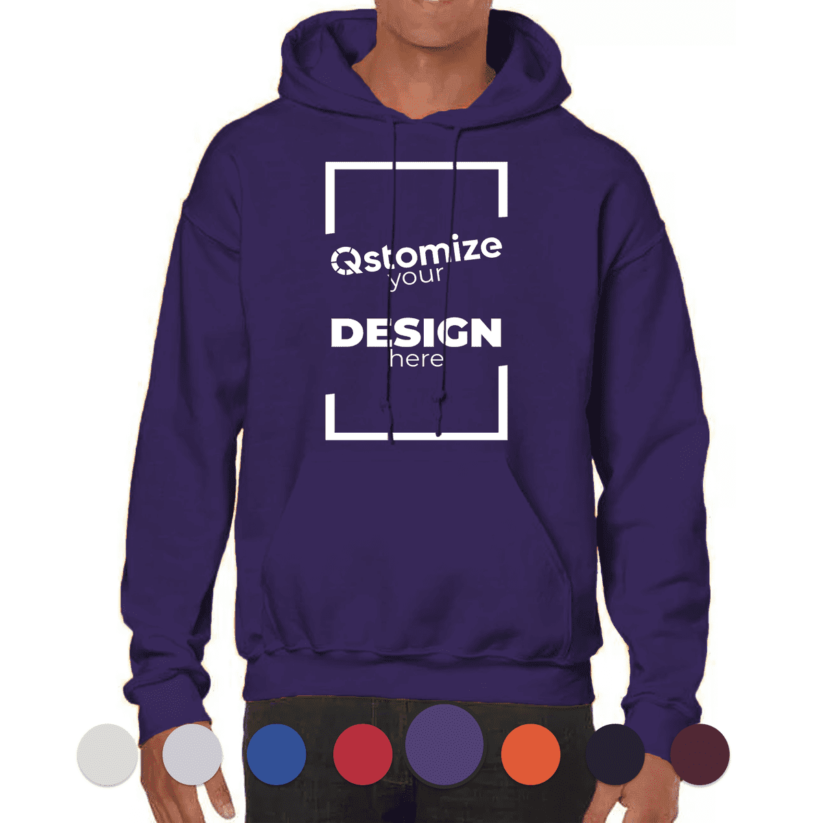 Custom Gildan - Heavy Blend™ Hooded Sweatshirt - 18500 Purple-Qstomize.com