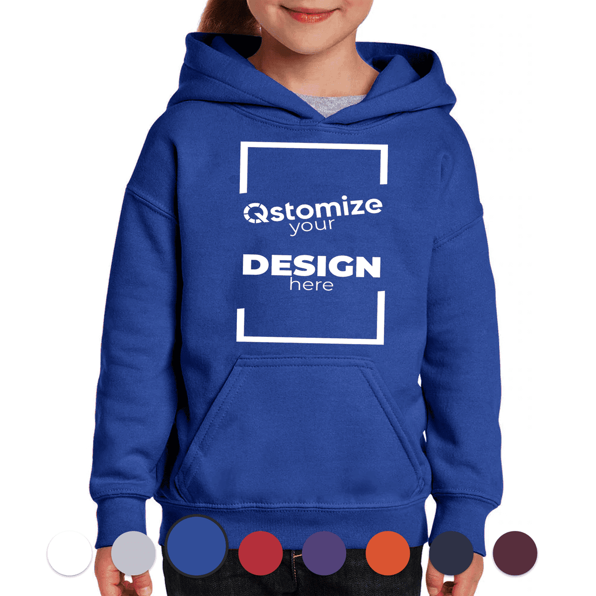 Custom Gildan - Heavy Blend™ Youth Hooded Sweatshirt - 18500B Royal-Qstomize.com