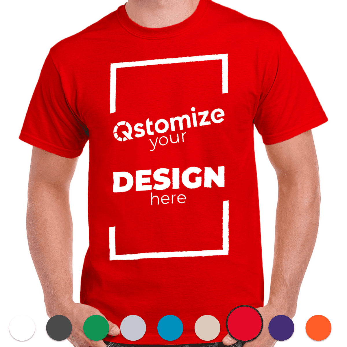 Custom Gildan - Heavy Cotton™ T-Shirt - 5000 Red-Qstomize.com