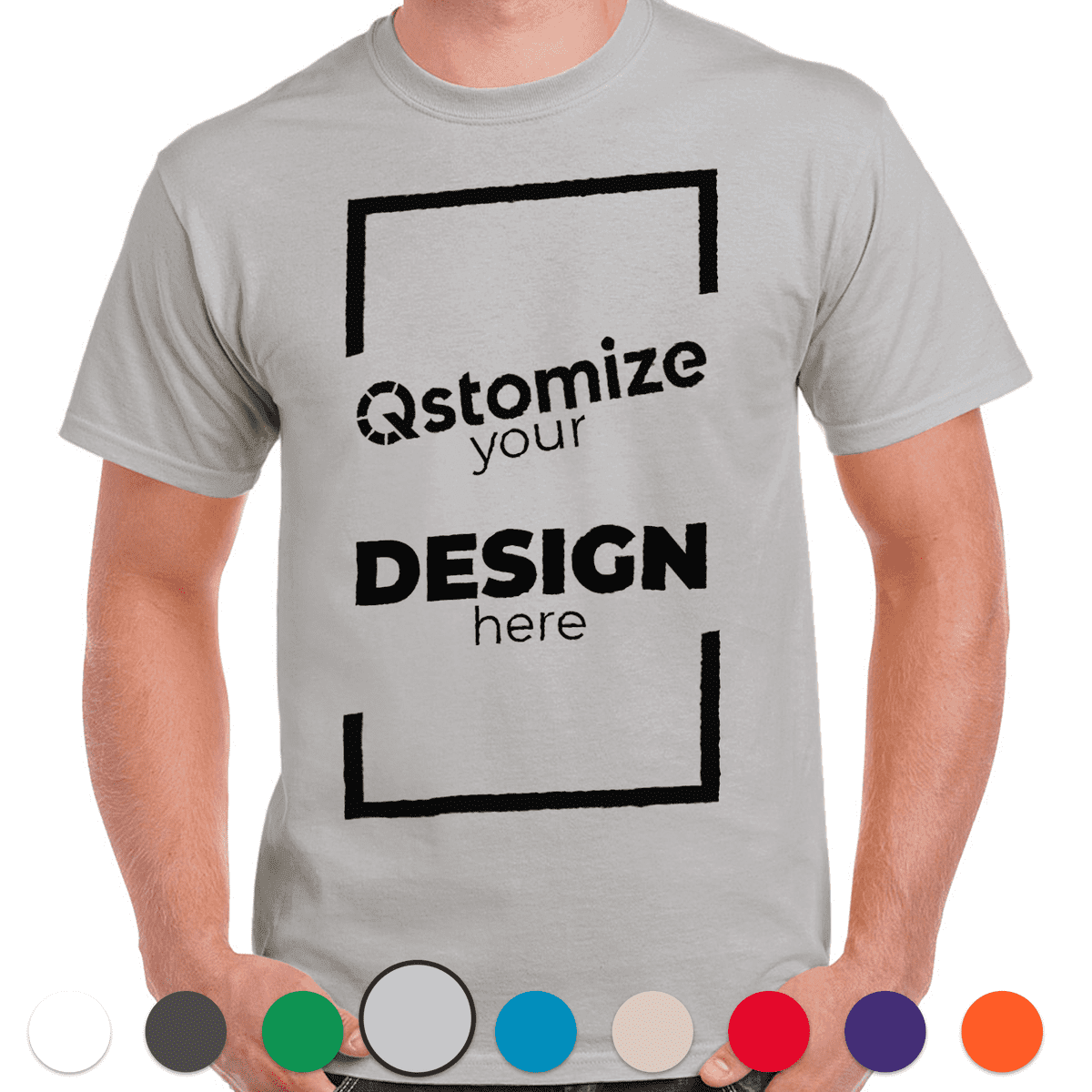 Custom Gildan - Heavy Cotton™ T-Shirt - 5000 Sport Grey-Qstomize.com