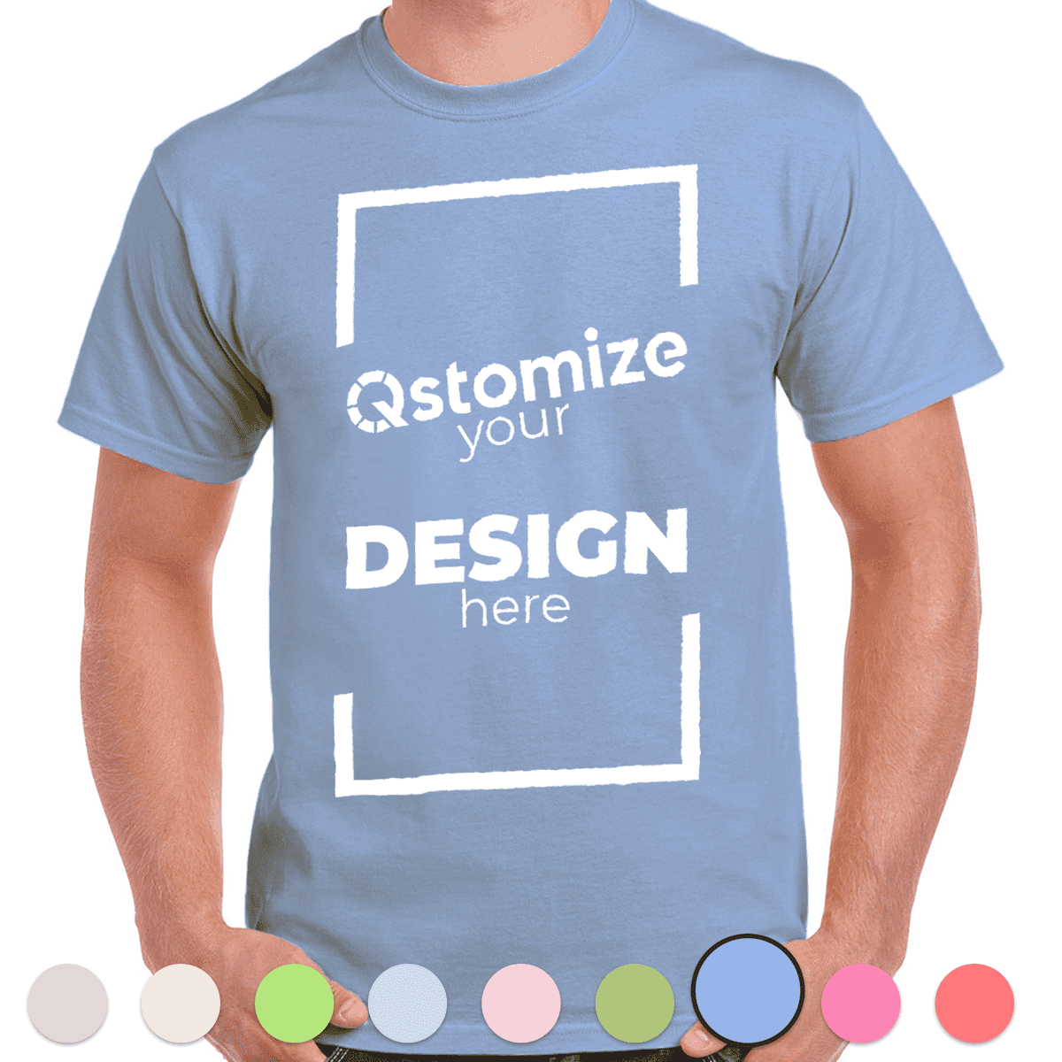 Custom Gildan - Heavy Cotton™ T-Shirt - 5000 Carolina Blue-Qstomize.com