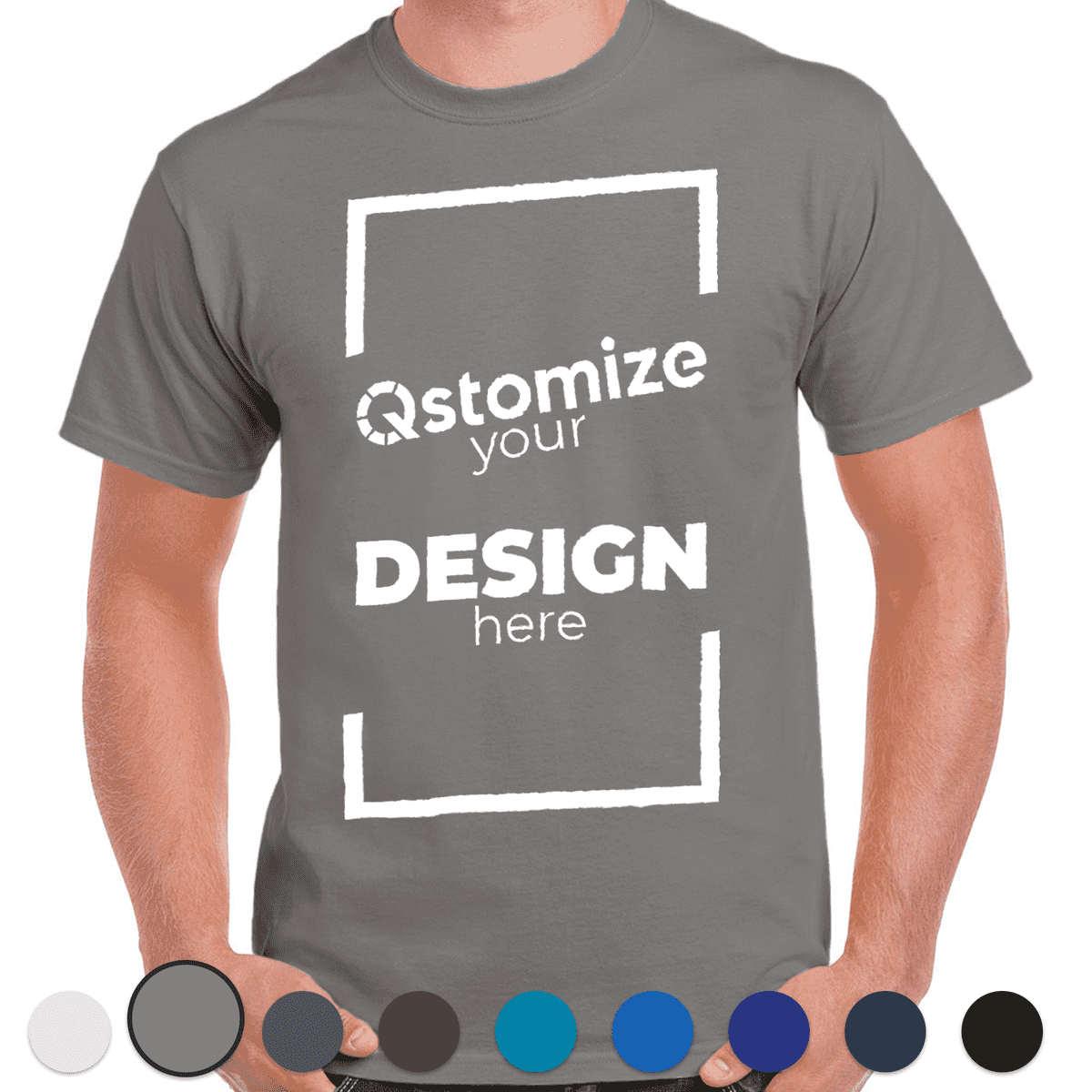 Custom Gildan - Heavy Cotton™ T-Shirt - 5000 Graphite Heather-Qstomize.com