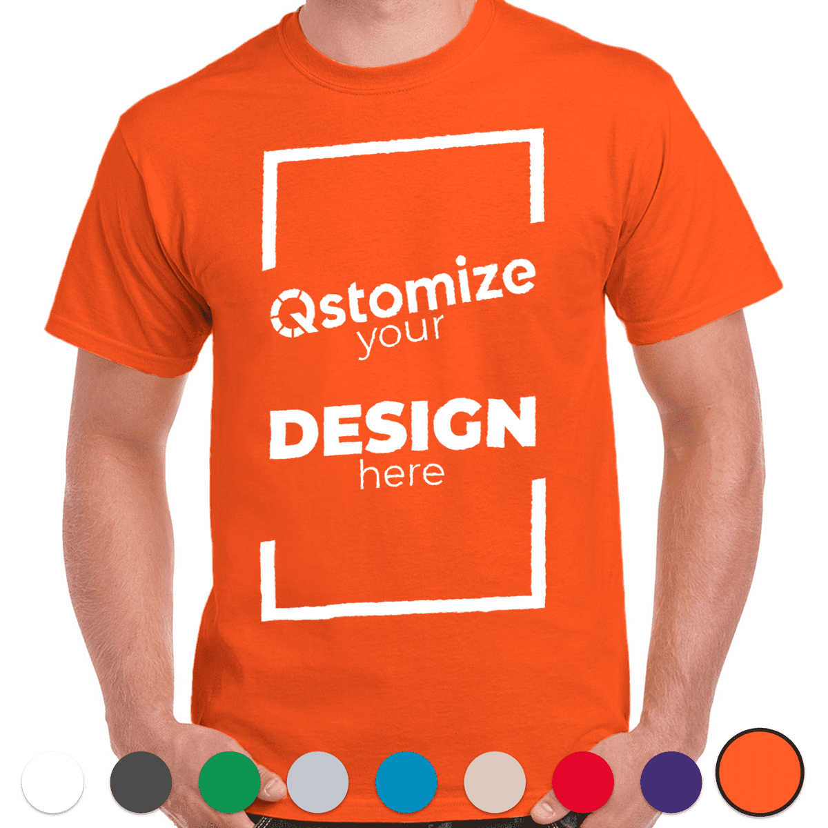 Custom Gildan - Heavy Cotton™ T-Shirt - 5000 Orange-Qstomize.com
