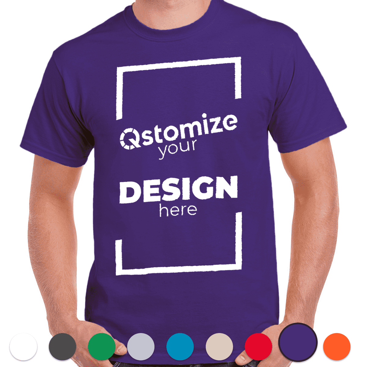 Custom Gildan - Heavy Cotton™ T-Shirt - 5000 Purple-Qstomize.com