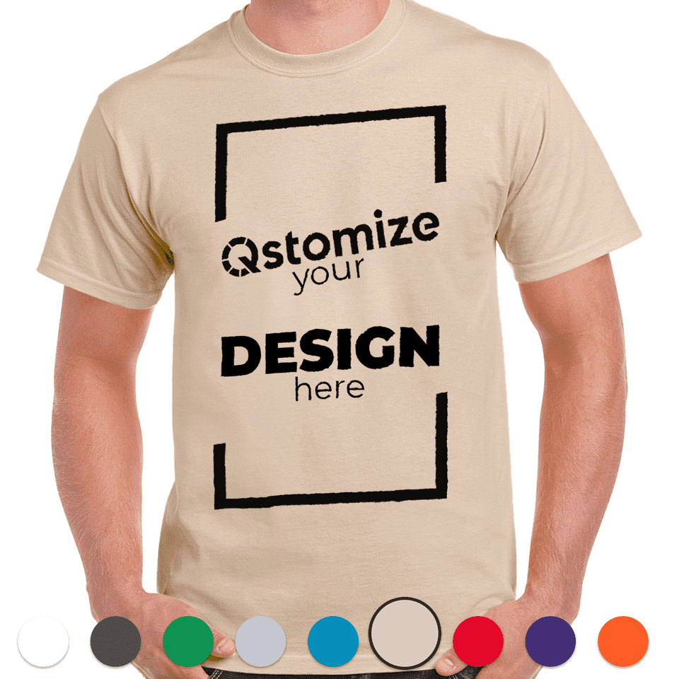 Custom Gildan - Heavy Cotton™ T-Shirt - 5000 Sand-Qstomize.com