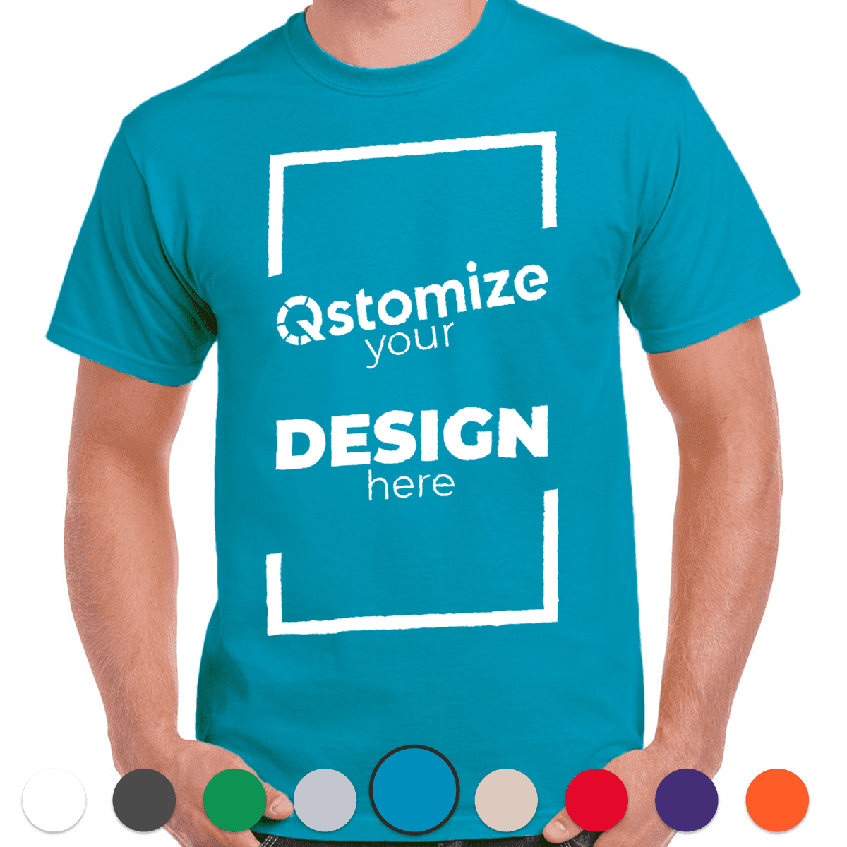 Custom Gildan - Heavy Cotton™ T-Shirt - 5000 Sapphire-Qstomize.com