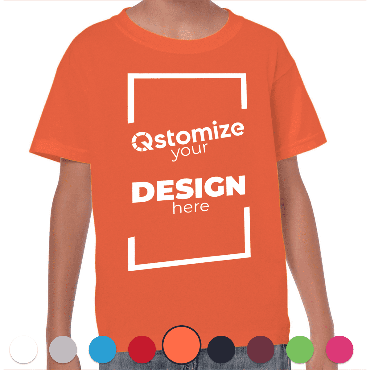 Custom Gildan - Heavy Cotton™ Youth T-Shirt - 5000B Orange-Qstomize.com