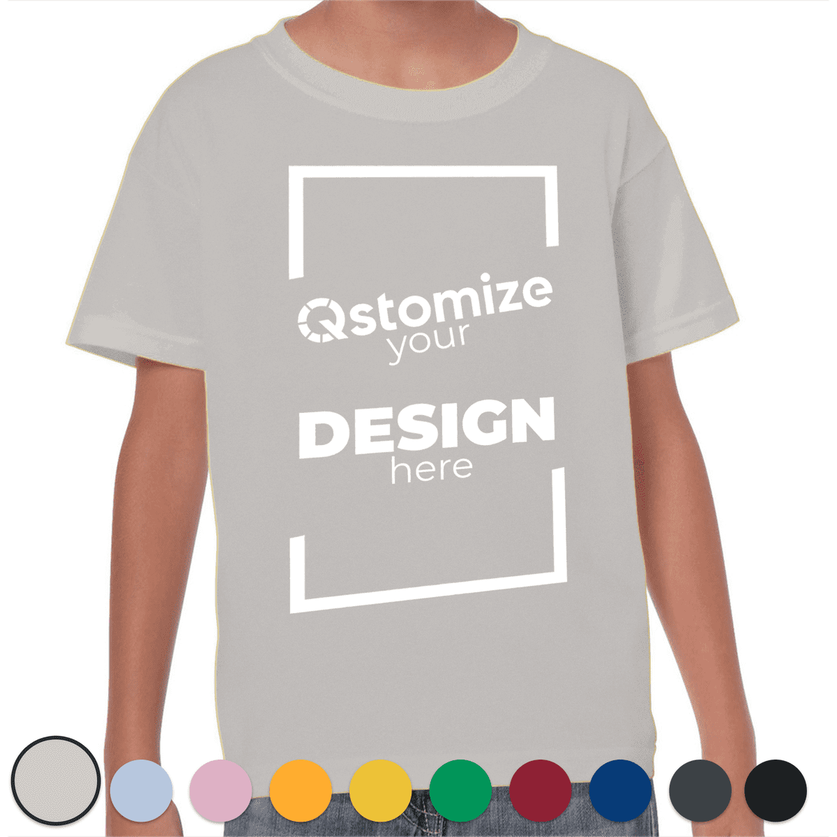 Custom Gildan - Heavy Cotton™ Youth T-Shirt - 5000B Ash-Qstomize.com