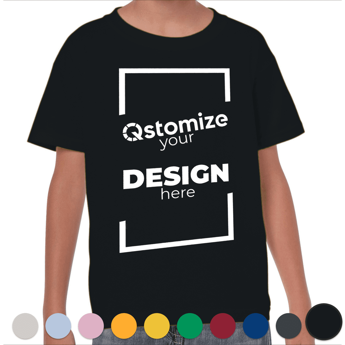 Custom Gildan - Heavy Cotton™ Youth T-Shirt - 5000B Black-Qstomize.com