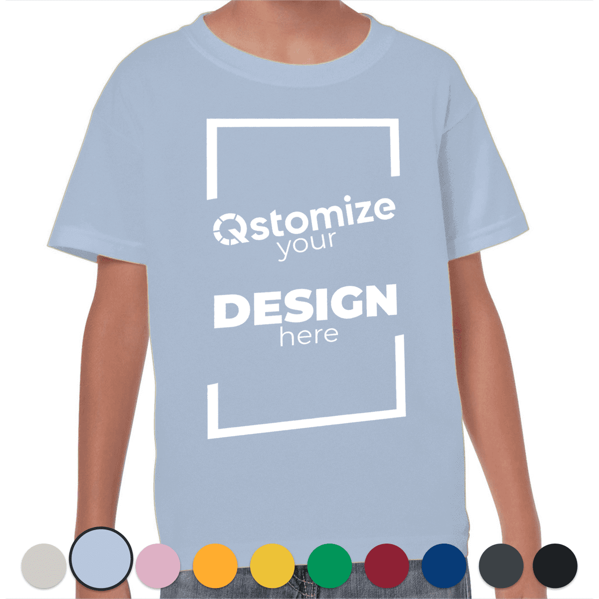 Custom Gildan - Heavy Cotton™ Youth T-Shirt - 5000B Light Blue-Qstomize.com