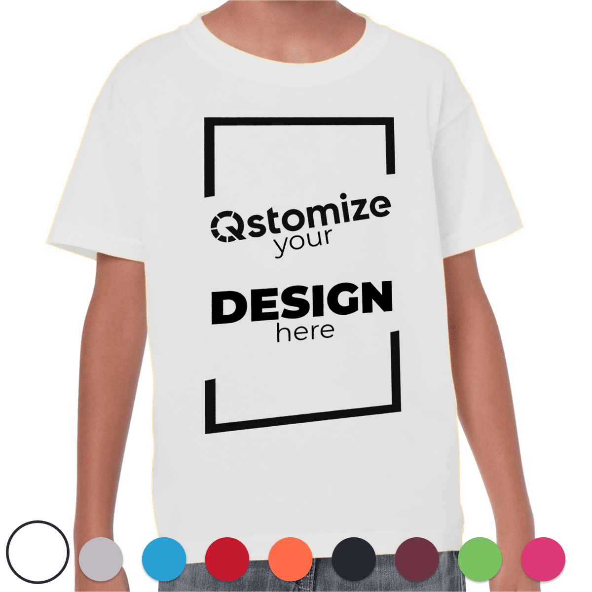 Custom Gildan - Heavy Cotton™ Youth T-Shirt - 5000B White-Qstomize.com