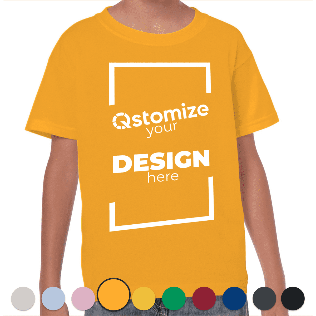 Custom Gildan - Heavy Cotton™ Youth T-Shirt - 5000B Old Gold-Qstomize.com