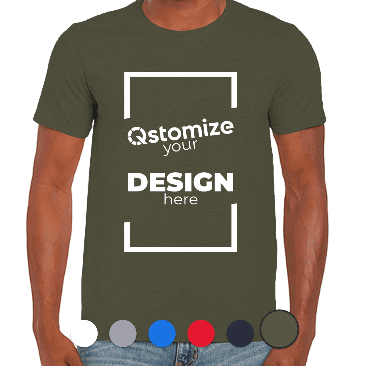 Custom Gildan - Softstyle® T-Shirt - 64000 Military Green-Qstomize.com
