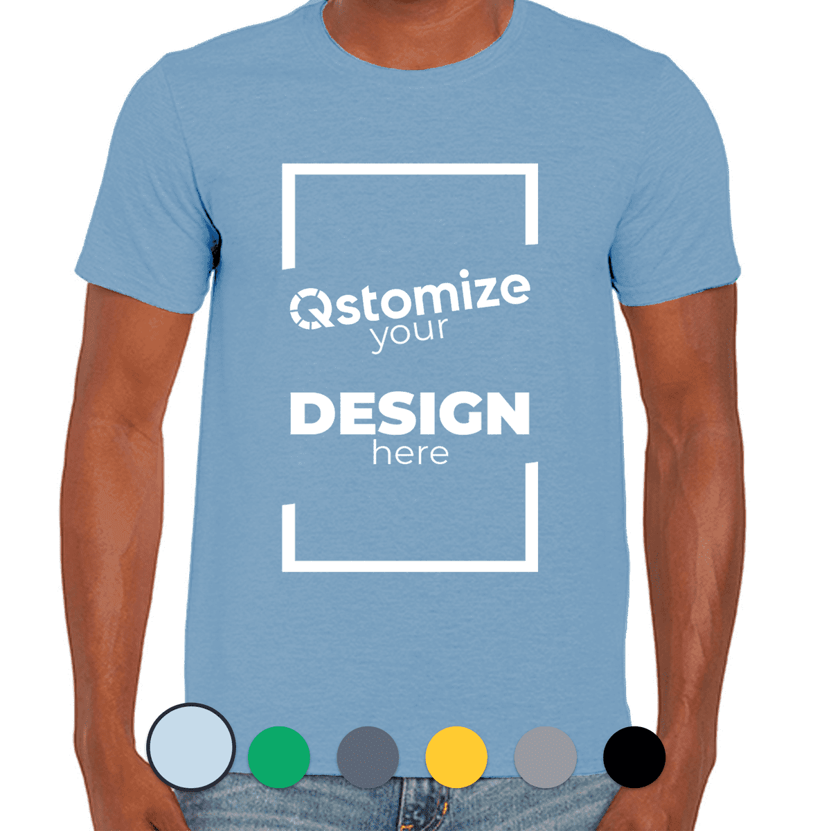 Custom Gildan - Softstyle® T-Shirt - 64000 Light Blue-Qstomize.com