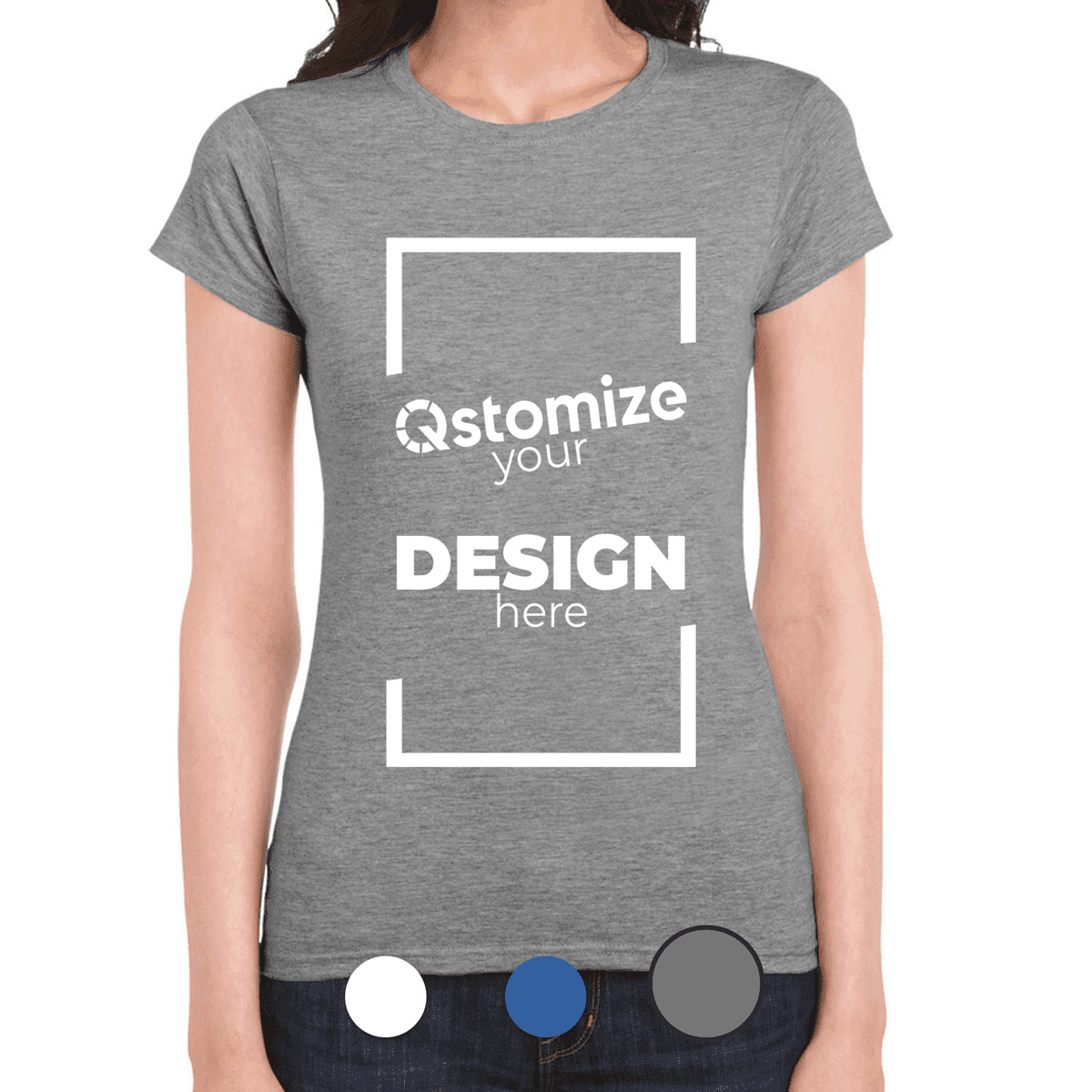 Custom Gildan Softstyle® Women’s T-Shirt - 64000L Sport Grey-Qstomize.com