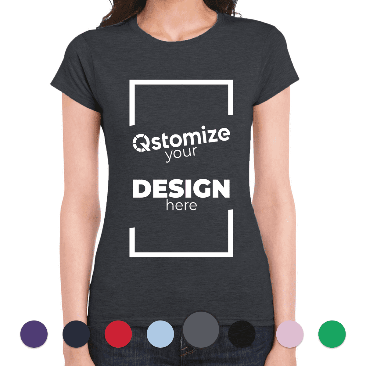 Custom Gildan Softstyle® Women’s T-Shirt - 64000L Dark Heather-Qstomize.com