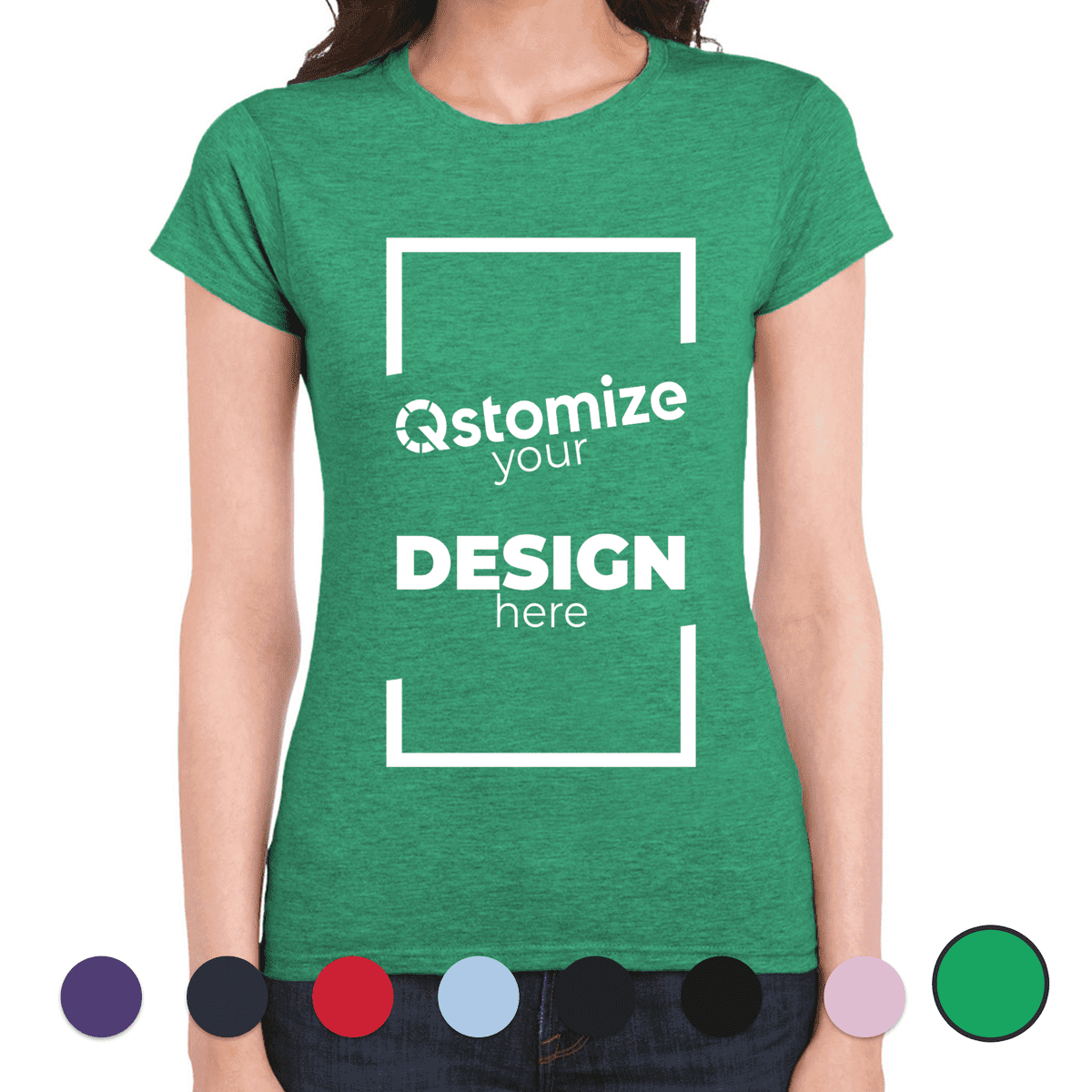 Custom Gildan Softstyle® Women’s T-Shirt - 64000L Irish Green-Qstomize.com