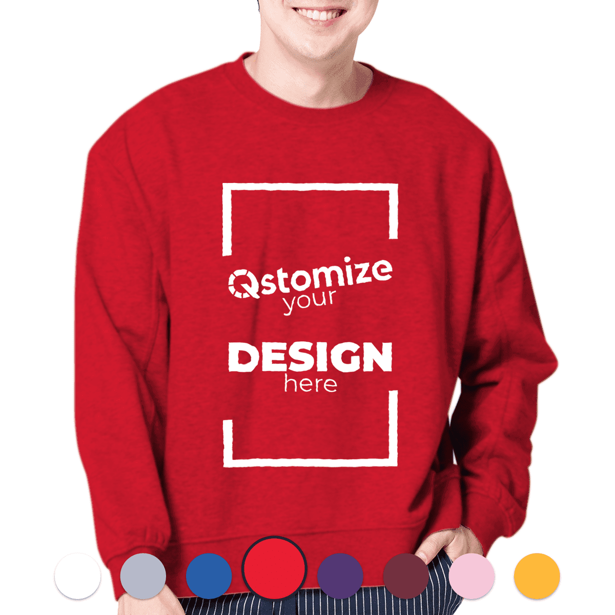Custom Gildan - Ultra Cotton® Long Sleeve T-Shirt - 2400 Red-Qstomize.com