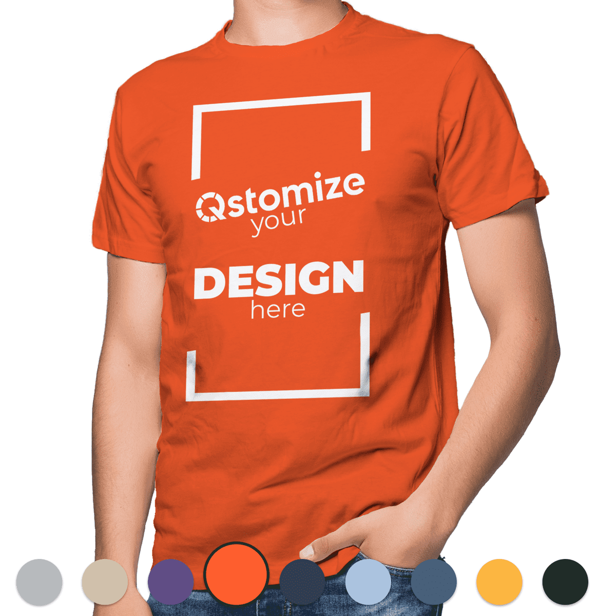 Custom Gildan - Ultra Cotton® T-Shirt - 2000 Orange-Qstomize.com
