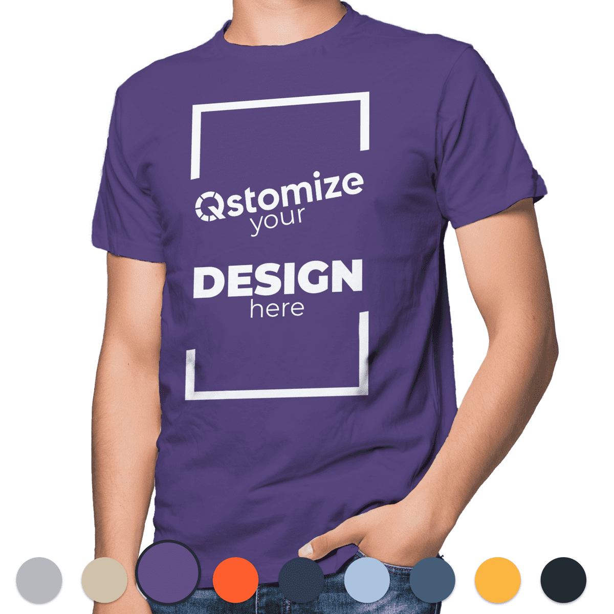 Custom Gildan - Ultra Cotton® T-Shirt - 2000 Purple-Qstomize.com