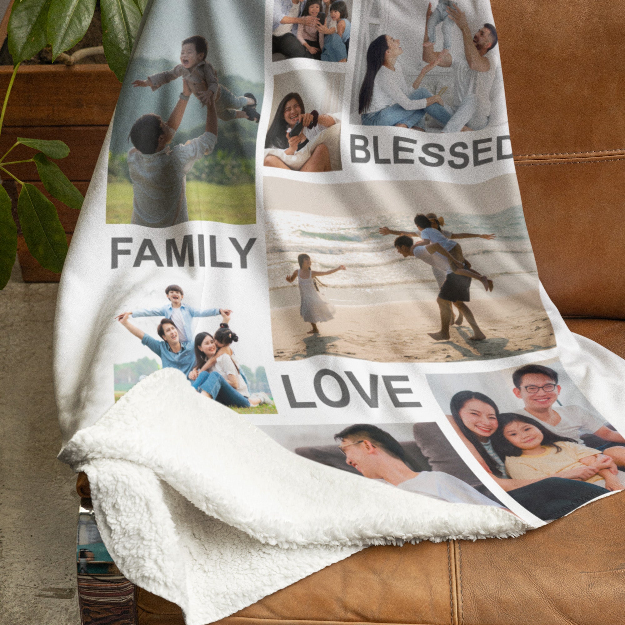 Family Picture Premium Fleece Photo Blanket