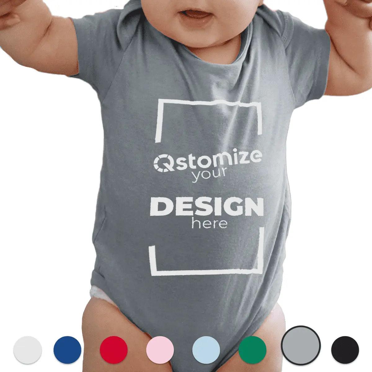 Custom Rabbit Skins - Infant Baby Rib Bodysuit - 4400 Heather-Qstomize.com