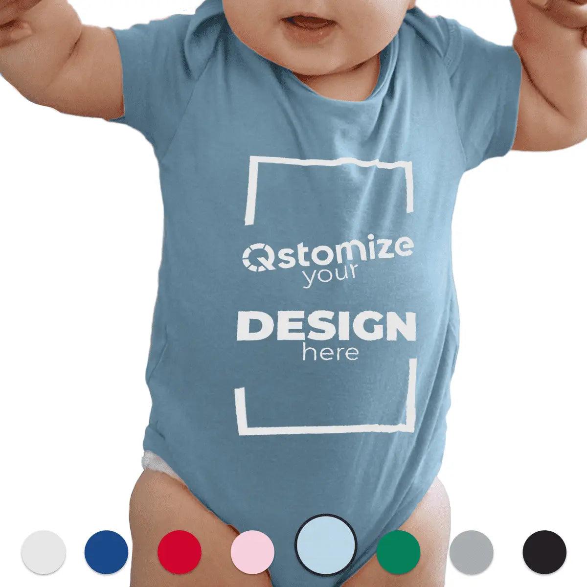 Custom Rabbit Skins - Infant Baby Rib Bodysuit - 4400 Light Blue-Qstomize.com